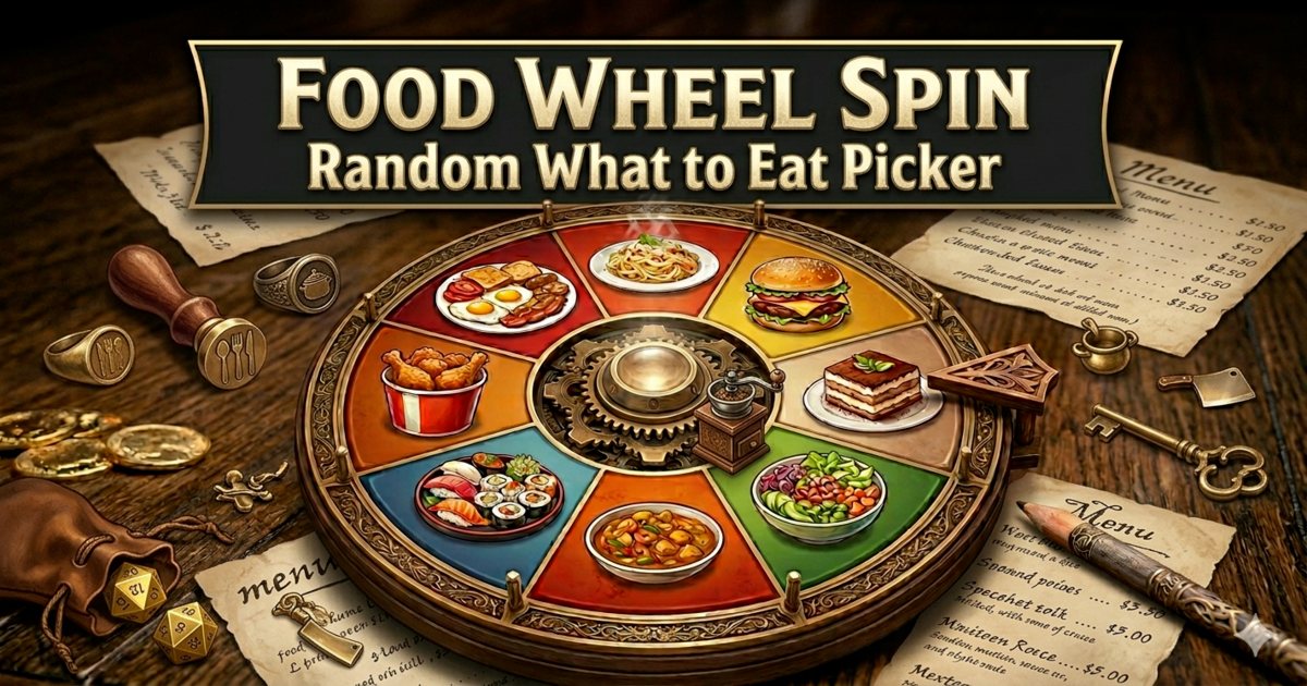 Random Foid Food Wheel Spin - Random What to Eat Picker & Dinner Decider
